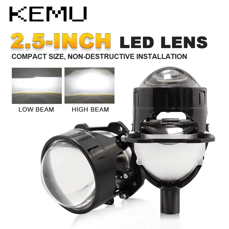 

2Pcs 2.5inch Bi Led Projector Lenses Car Headlight H4 H7 9005 9006 High Low Lights Universal Car Headlamp Retrofit 12V 24V 6500K