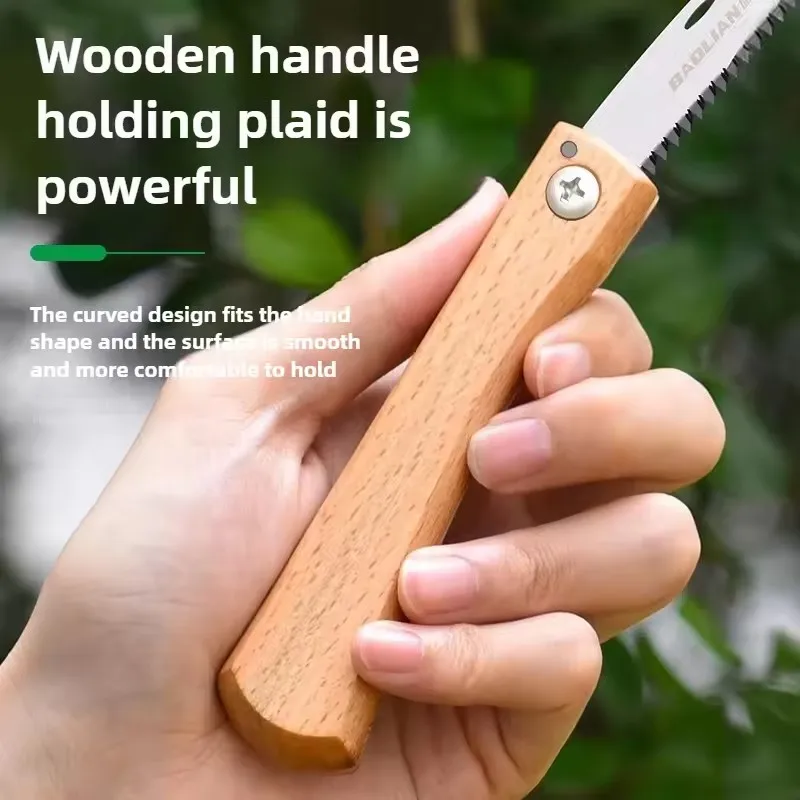 Folding Mini Hand Saw with Non-slip Wooden Handle Pull Type Foldable Saw for Flush Cut Trim Woodworking Plastic Cutting Tool image 4