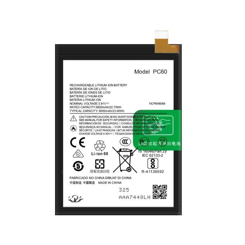 Motorola MOTO G24 G54 5G /G54 Power 5G 전화 배터리 + 도구 용 새로운 PC60 6000mAh 휴대 전화 배터리