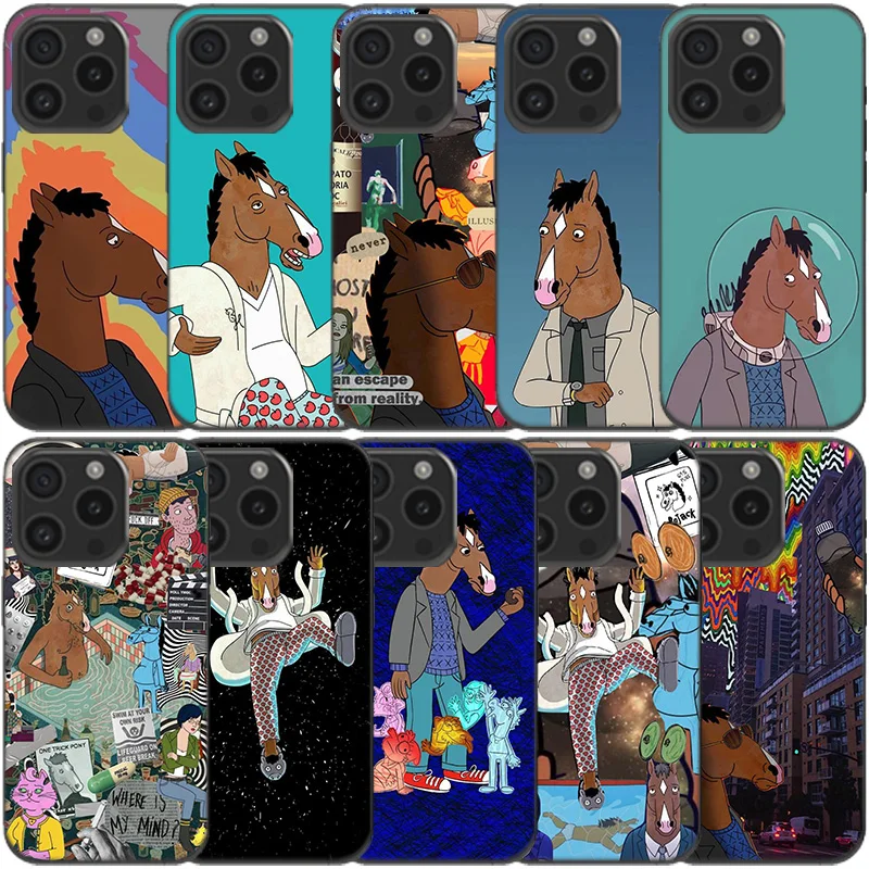 Cartoon B-BoJack Horsemans Clear Phone Case For Apple iPhone 12 13 Mini 11 14 15 16 Pro Max Cover XS MAX XR Soft