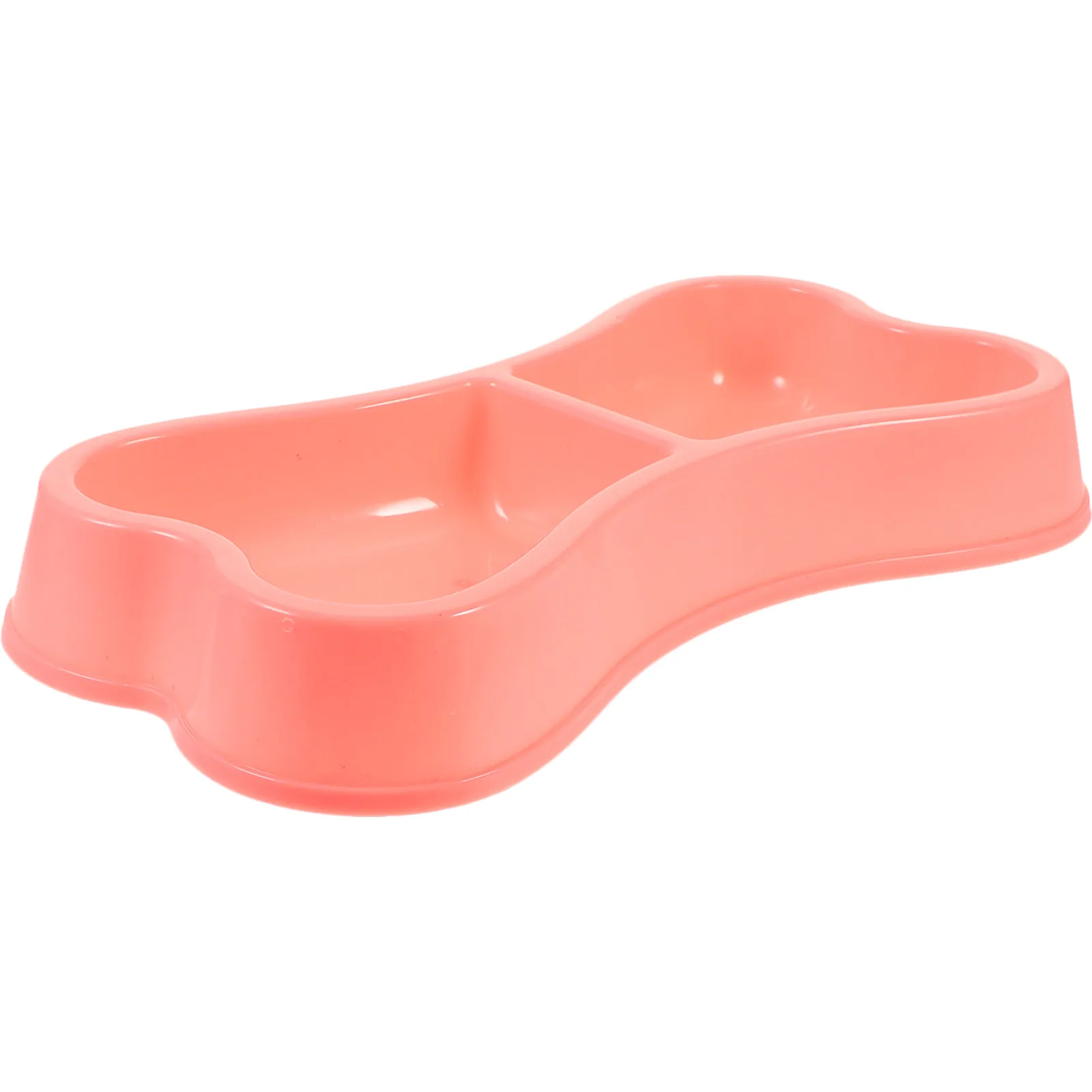 Plastic Pet Bowl Dual Section Food and Water Dish for Cats Dogs Puppy Feeder Smooth Polished Surface Anti Tip Design Indoor Use