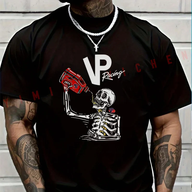 

2026 Motorbike Men TShirt Casual VP Racing Skeleton T-shirt Short Sleeve Summer Chopper Vintage Streetwear Top Tees