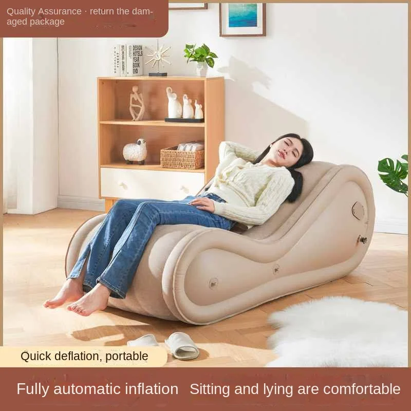 One-click inflatable sofa, lounge chair, leisure outdoor portable sofa, home air bed, fun bed, lazy sofa