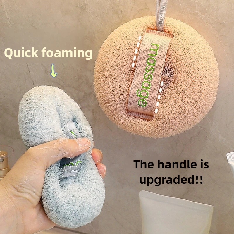 

Natural Loofah Back Scrubber Brush, Exfoliating Body Scrub Massager with Long Handle for Deep Cleaning - Shower Sponge Bath Acce