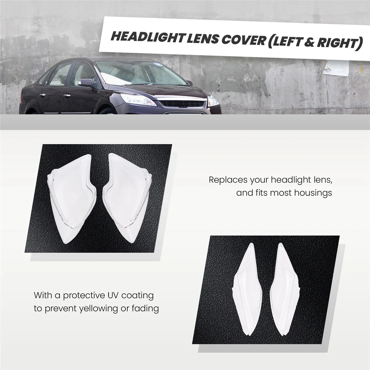 Car Headlights Cover Shell Transparent Lens Lampshade Headlight Cover Lampshade Lamp Shade for Ford Focus 2009 2010 2011