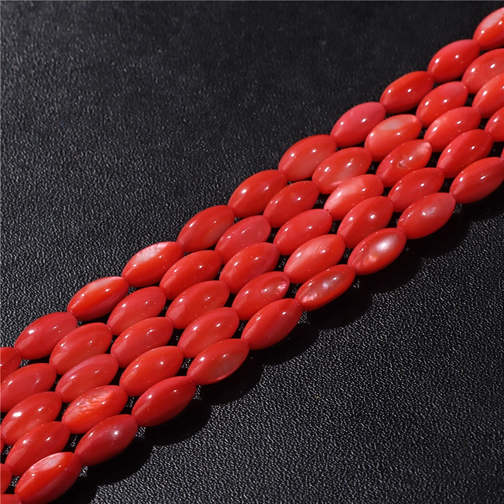 15X6mm Long Stripe Shell Beads Point Stick Mother of Pearl Shell Slice Loose Beads for DIY Making Jewelry Necklace Accessories