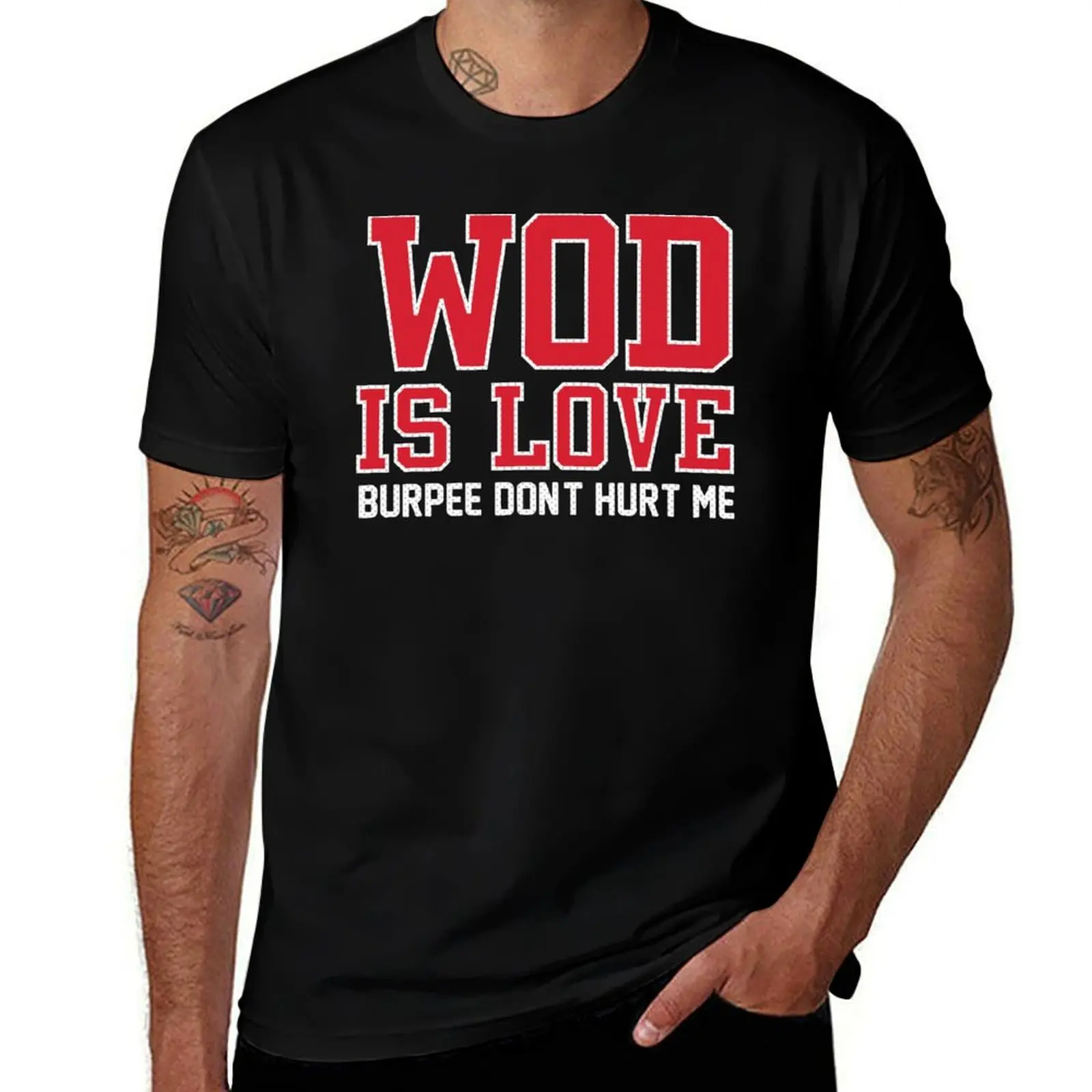 WOD Is Love Burpee Don't Hurt Me T-Shirt Worker Basic Short Sleeve Tee