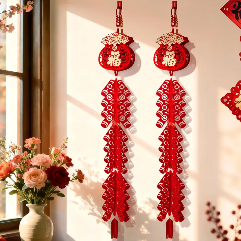 New Year's Decoration Pendant Firecracker String Congratulations Pendant Living Room Spring Festival New Year Atmosphere Layout