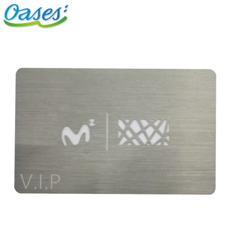 piecesCheap Custom Stainless Steel Brushed Laser Cut Metal CardCustom