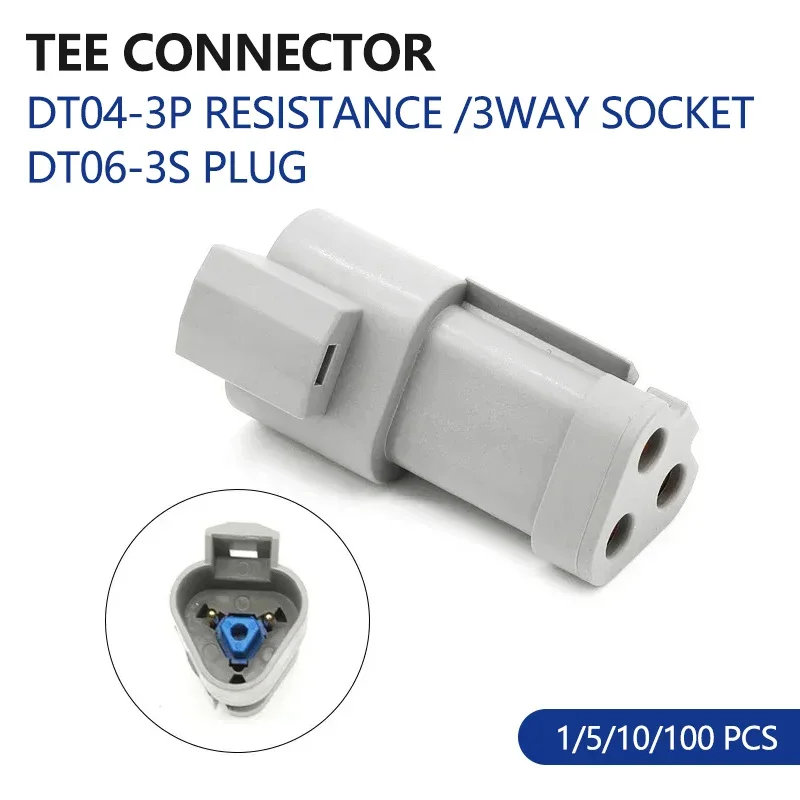 

1/5/10/100 Pcs Deutsch type three-way Automotive Housing Wiring Cable Connector for car butt plug DT04-3P-P007 DT06-3S-P006