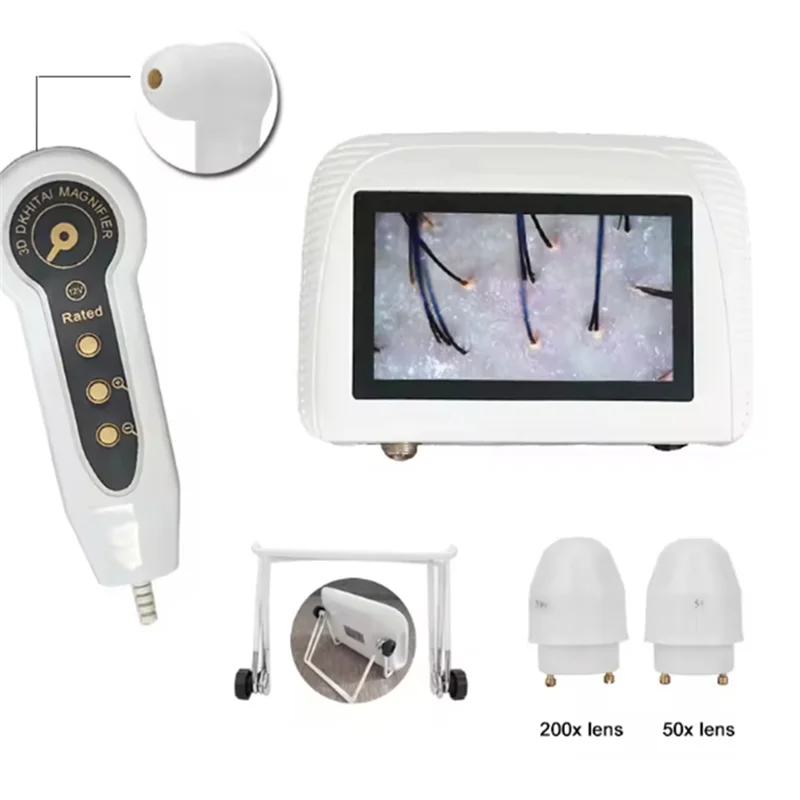 

【Hot Price】Skin Hair Scalp Detector Analyser For Diagnosis Skin Care Tools With 2 Lens Rechargeable US Plug