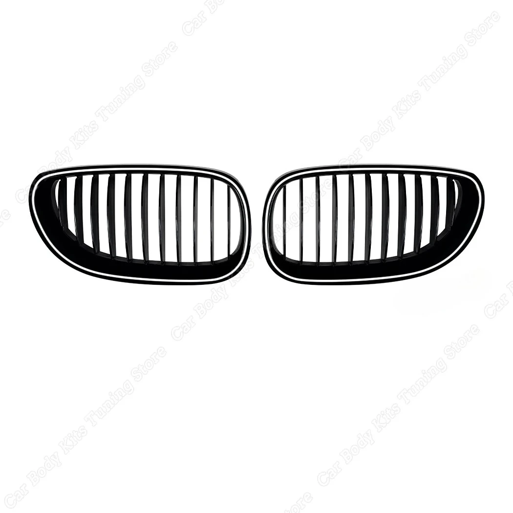 For BMW 5 Series E60 Sedan E61 Touring 2004-2010 Upper Bumper Hood Mesh Grid W/ Luminous Front Kidney Grille Slat Grill Tuning view 3