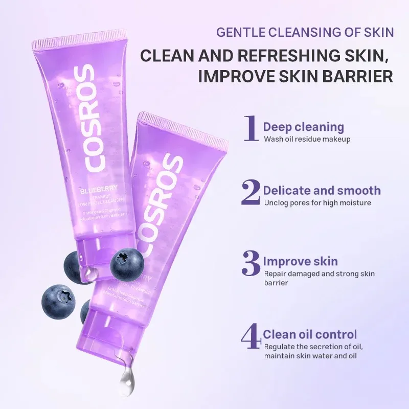 80g 블루베리 세라마이드 클렌징 젤 딥 클린 젠틀 오일 컨트롤 수분 공급 페이스 워시