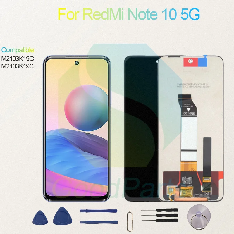 Test Before Ship For RedMi Note 10 5G Display Touch Screen Digitizer Panel Assembly Lcd Screen M2103K19G/C Note 10 5G Screen Dis
