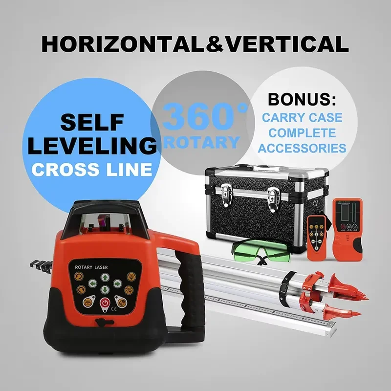 Automatic Construction Self-leveling Red Rotary Level Indoor and Outdoor 38x44x28