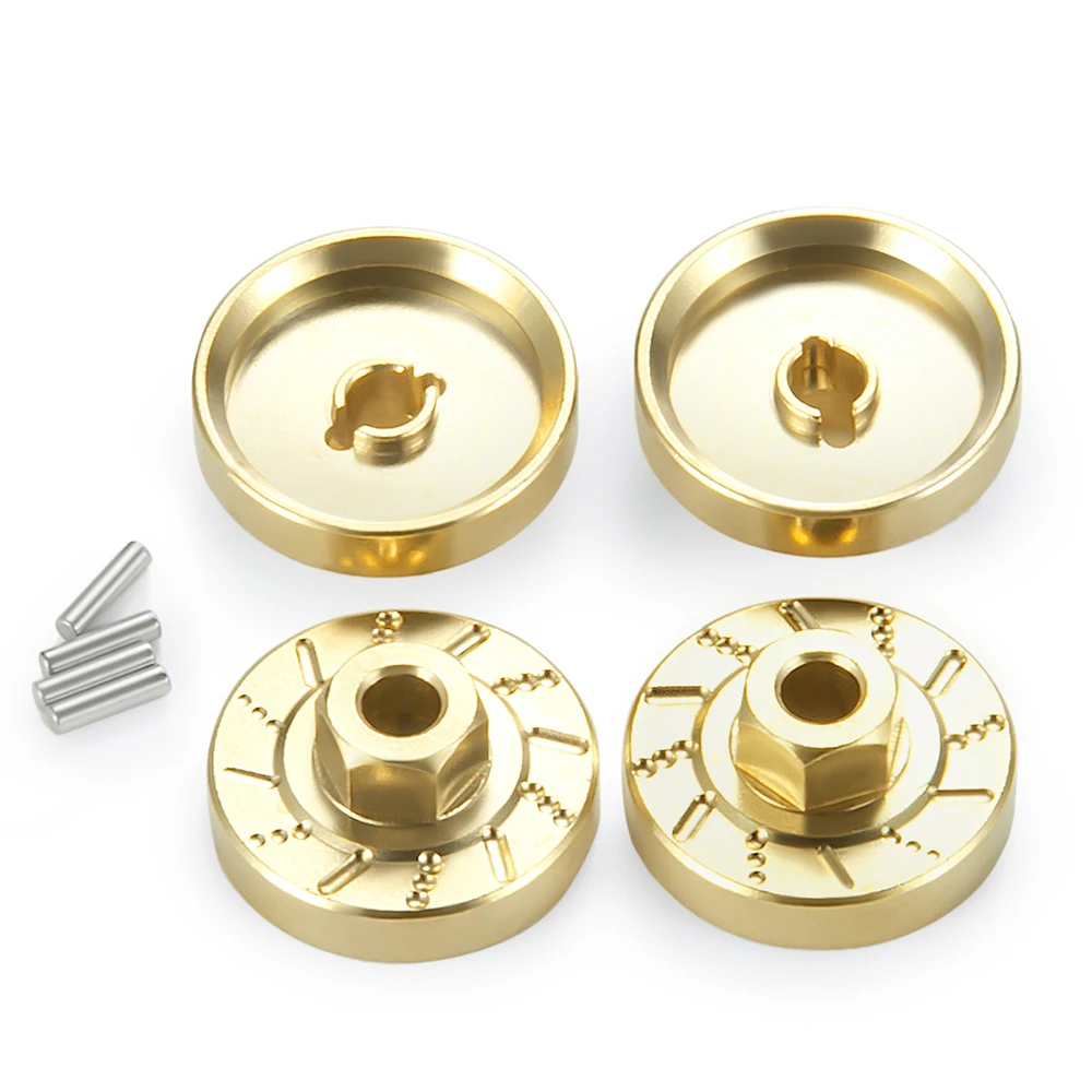 YEAHRUN 4Pcs TRX-4M Brass Wheel Hex Hub Extenders Adapters Counterweight for Bronco Defender 1/18 RC Crawler Car Model Parts