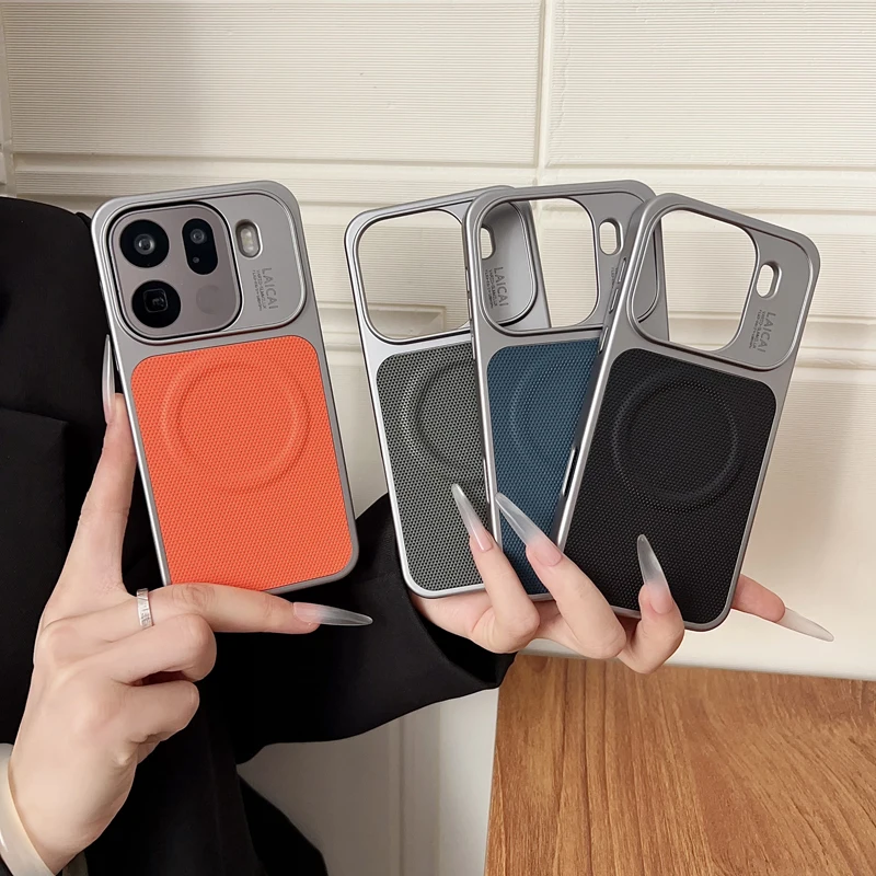 For OPPO Find X9 Pro X9 Case Magnetic Hard Triangle Pattern PU Leather +Hard PC Ultra-thin Protective Cover For Oppo Find X 9