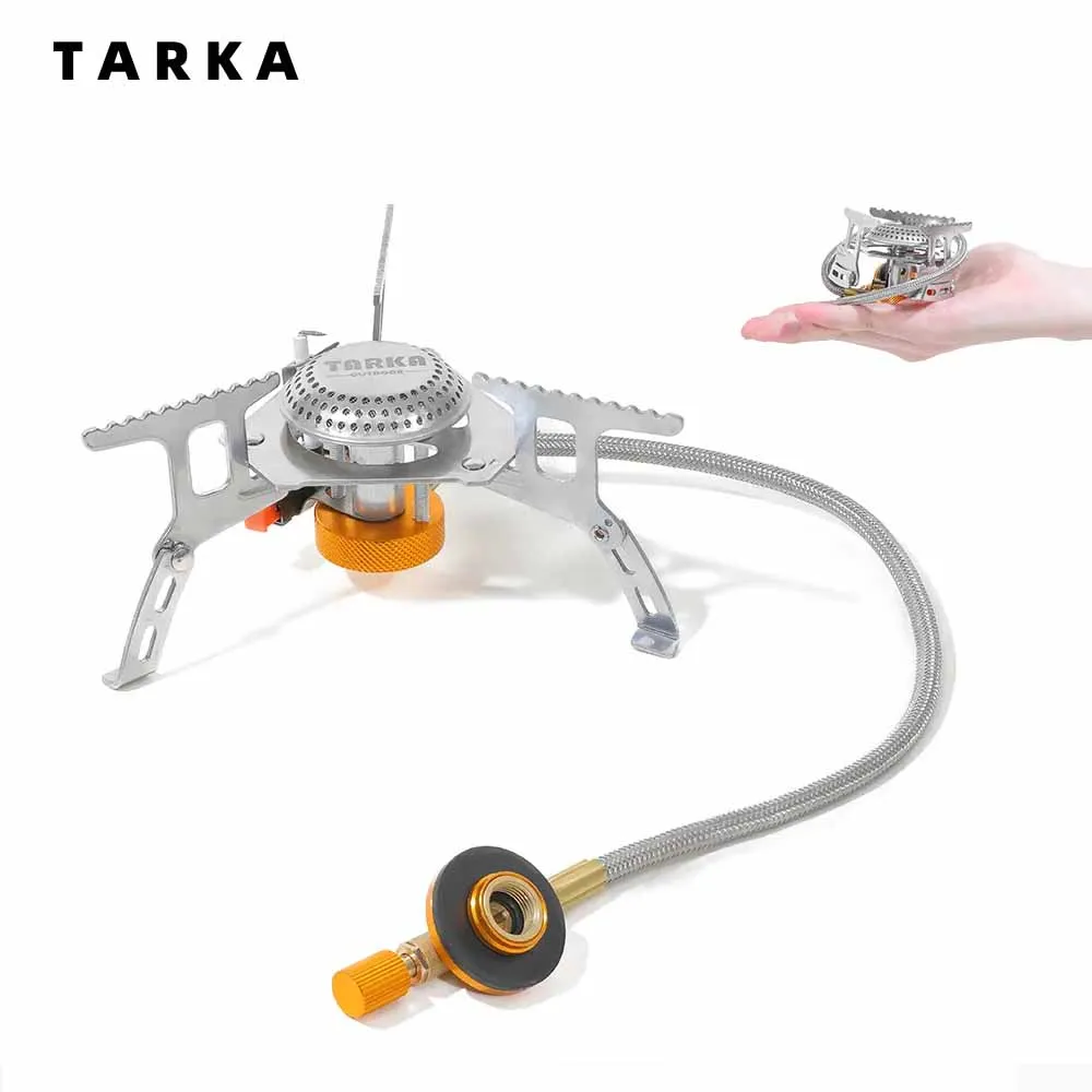 TARKA Camping Gas Stove Outdoor Burner Foldable Split-Type Backpacking Stove Strong Fire Heater Hiking Picnic Cooking Supplies