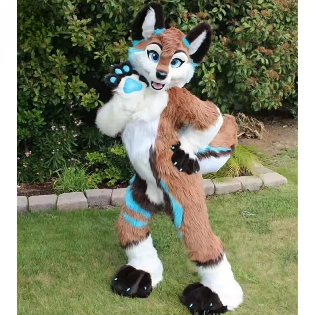 Husky Mascot Fursuit Cosplay Suit Fancy Makeup Party Event Carnival Plush Outfit