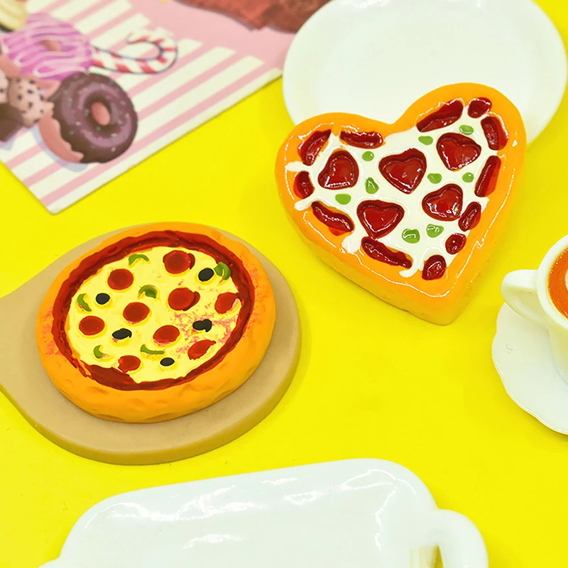 5Pcs Dollhouse Mini Simulation Pizza Model Kitchen Food Accessories For Dolls House Decor Kids Pretend Play Toys