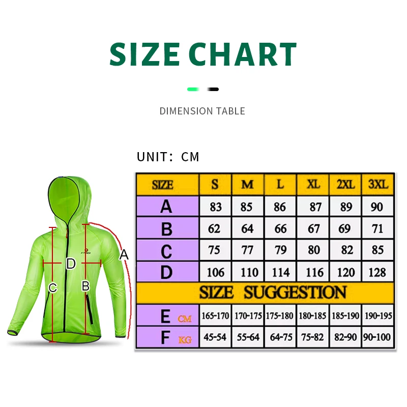 X-TIGERT Cycling Raincoat Cycling Jackets Green Bicycle Waterproof Jersey Windcoat MTB Bike Clothing Jacket Rainproof Clothes