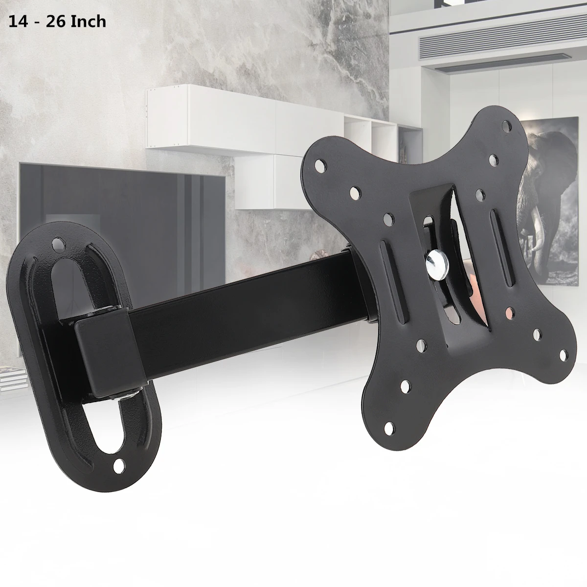 10KG TV Wall Mount Bracket Flat Panel TV Frame Support 15 Degrees Tilt with Gradienter for 14 - 26 Inch LCD LED Monitor