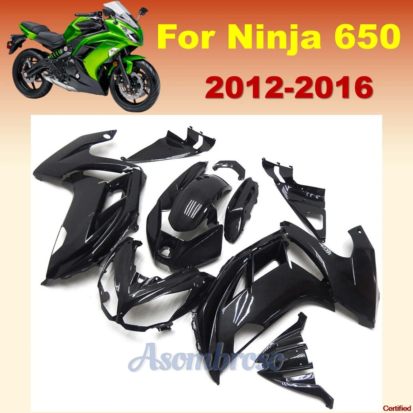 

Комплект обтекателей для мотоцикла из чистого черного углеродного волокна для Ninja 650 2012 2013 2014 2015 2016 ER-6F 12-16, запасные части, ремонтные детали