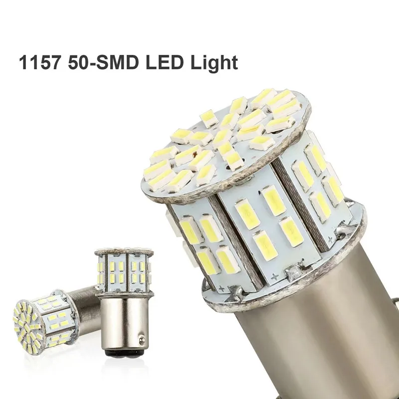 

50PCS 1156 1157 BA15S BA15D 3014 50 SMD LED Super Bright Light Bulbs for Camper Trailer Marine Boat Trunk DC 12V