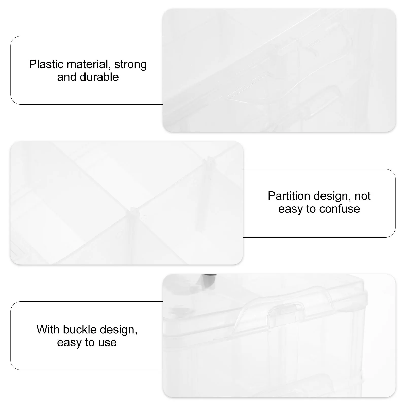 

Three-Layer Storage Box Durable Plastic Organizer Compact Sundries Holder for Underwear Socks Beads Jewelry Portable Storage