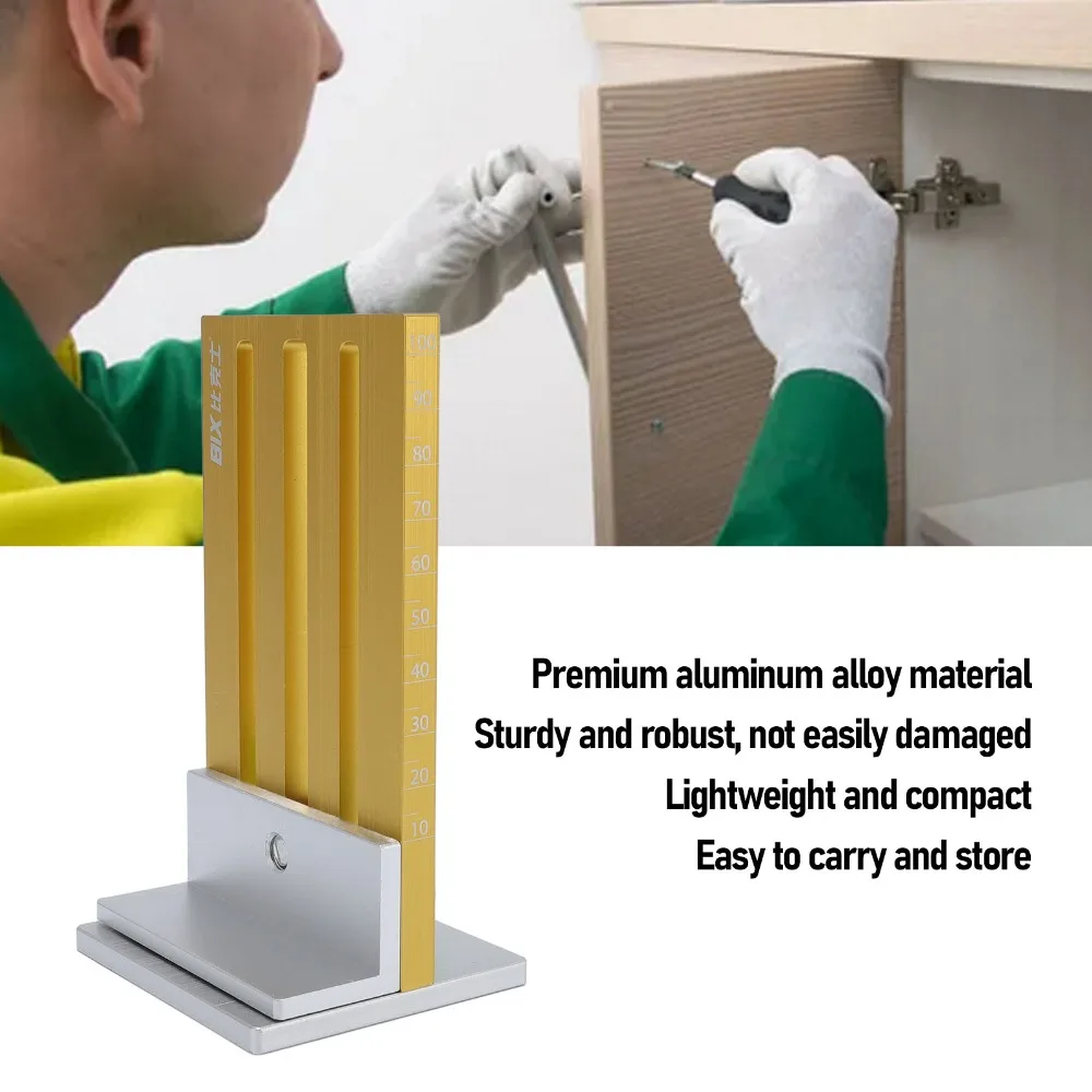 Aluminum Alloy Cabinet Door Mounting Jig Adjustable Quick Lifting Cabinet Door Installation Clamp Gap Measuring Ruler