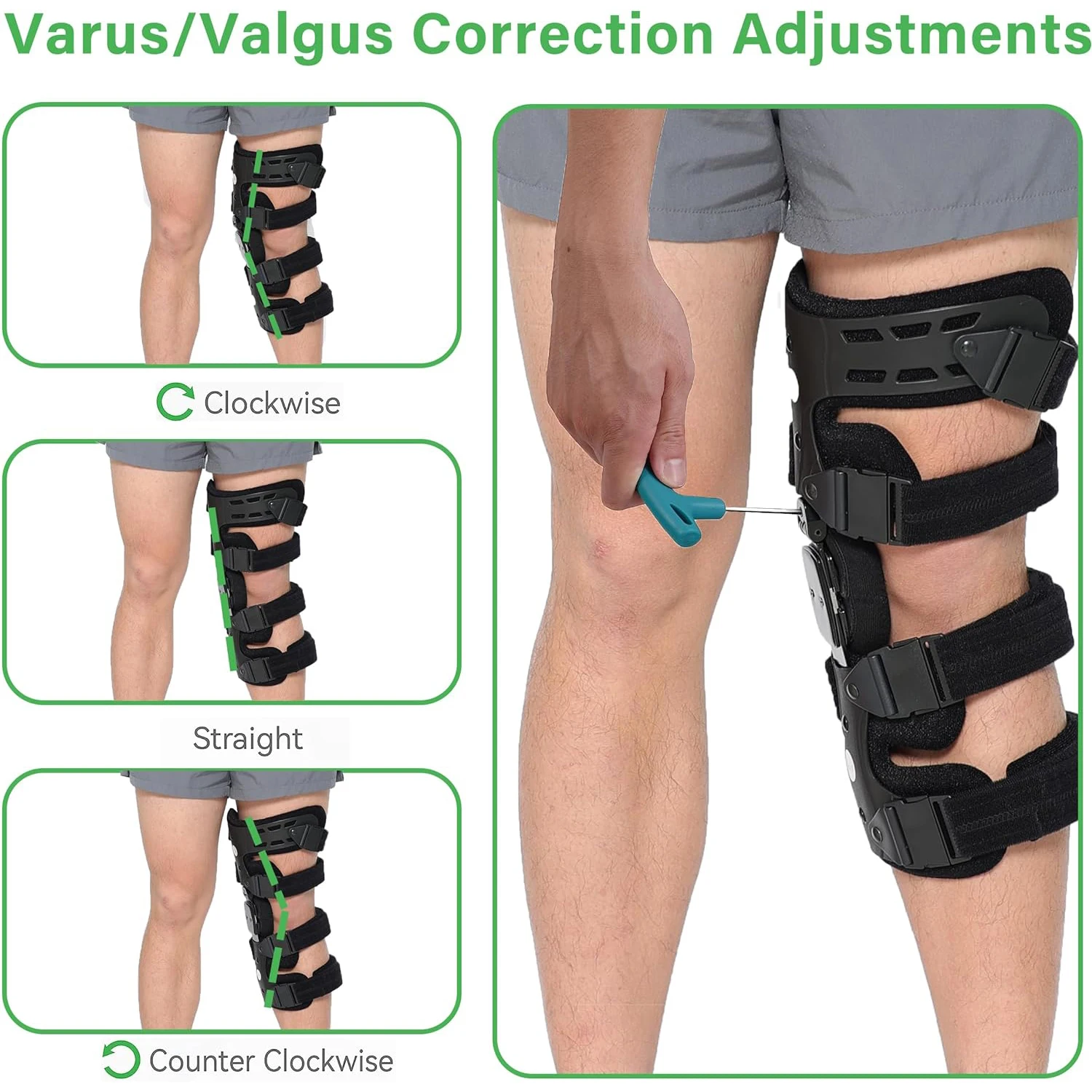 Lateral Unloader Knee Brace for Osteoarthritis, Bone on Bone Joint Degeneration Offloader with Built in Hex Key, Outside Left