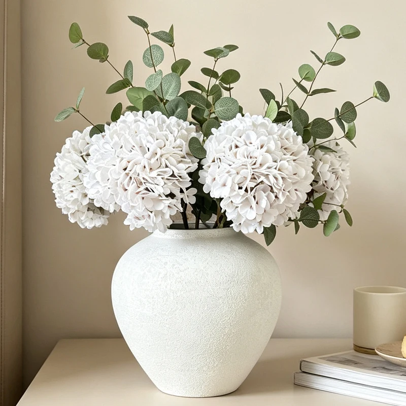Large Round Iron Vase for Dried Flowers Wedding Gift Modern Farmhouse Decor for Home Living Room Console Table Decor view 3