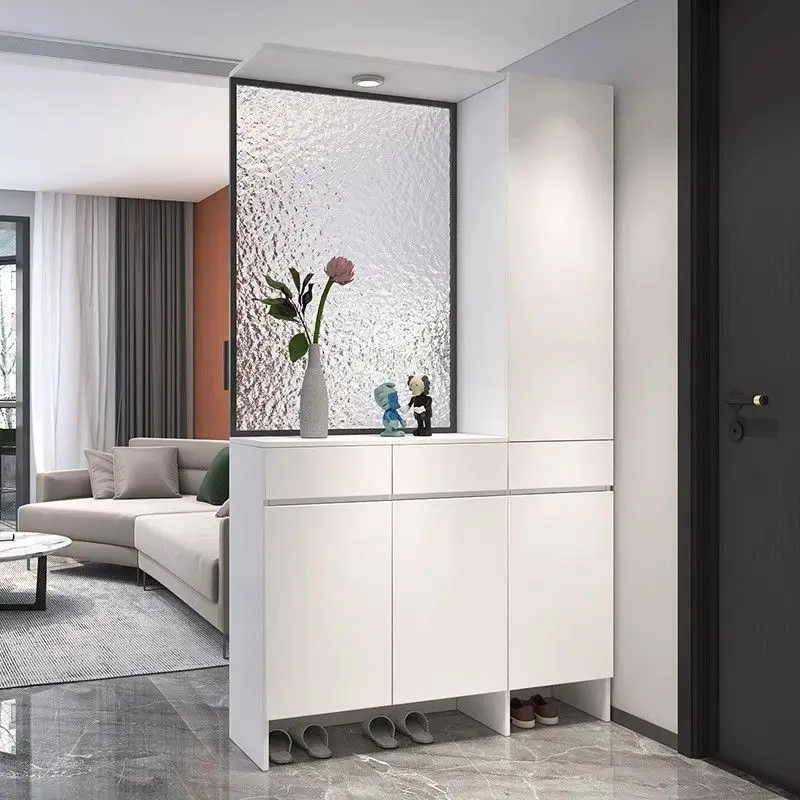 Entrance entrance shoe cabinet integrated screen entrance storage cabinet glass living room cabinet partition