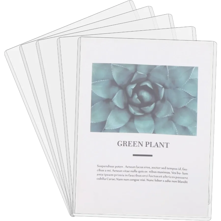 

5 Pcs Rigid Print Protectors 8.5''x 11'' Waterproof Plastic Sheet Protectors for Prints Photos Postcard Poster Clear
