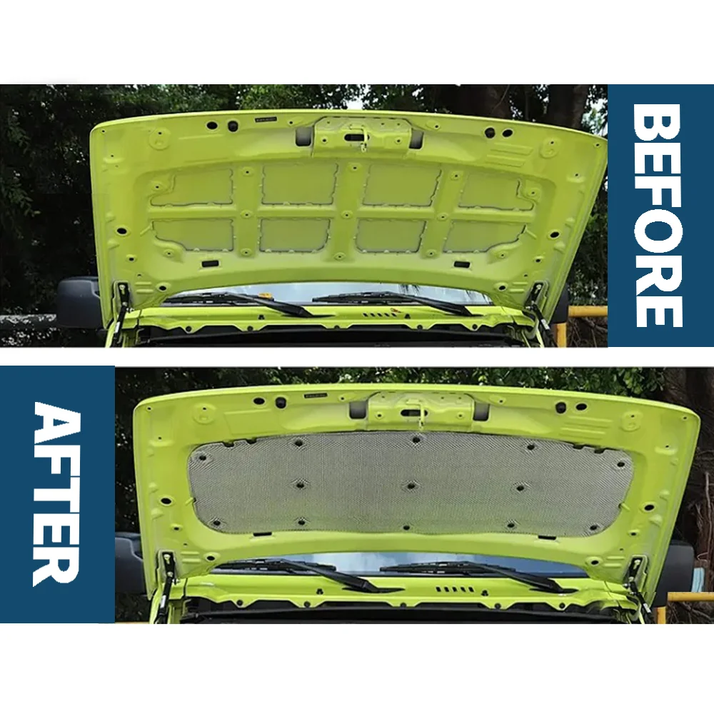 Engine Hood Sound Heat Insulation Cotton for Suzuki Jimny 5-Door 2023 2024 2025 Aluminum Foil Heat Shield Sound Deadener Pad