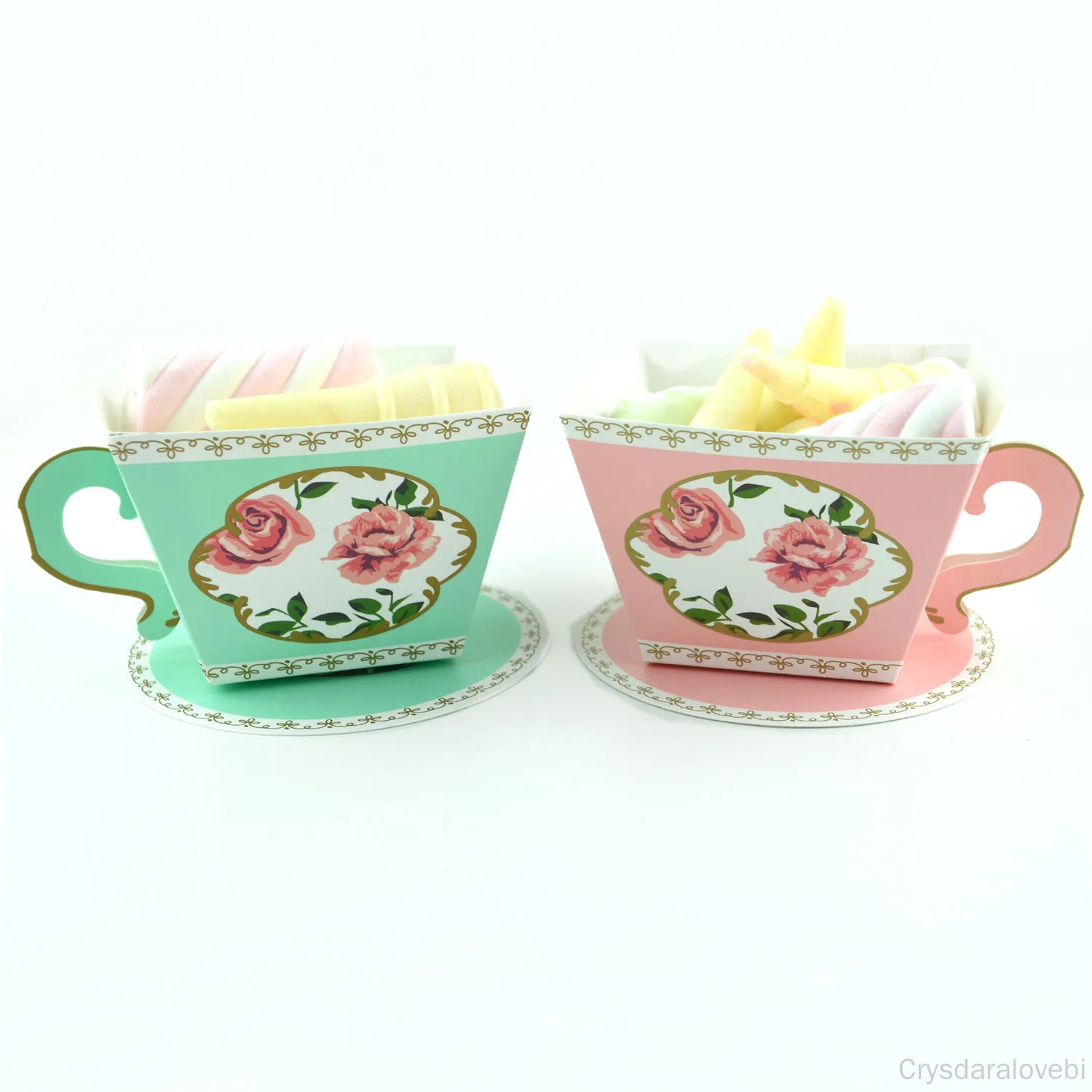 100PCS Creative European Teacup Teapot Wedding Candy Box Personalized Paper Cup Pastry Box Rose Teacup Wedding Candy Box