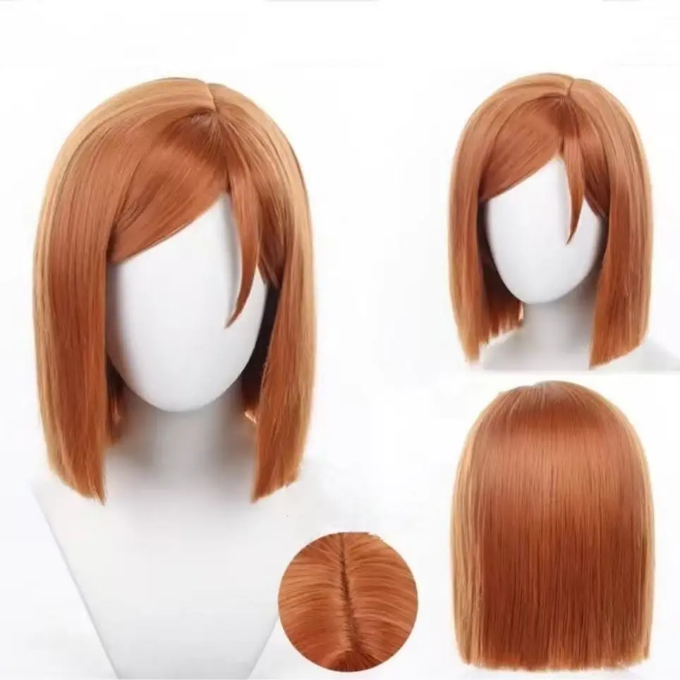 Nobara Kugisaki Cosplay Wig Short Brown Heat Resistant Synthetic Hair For Halloween Party Anime Convention Role Play