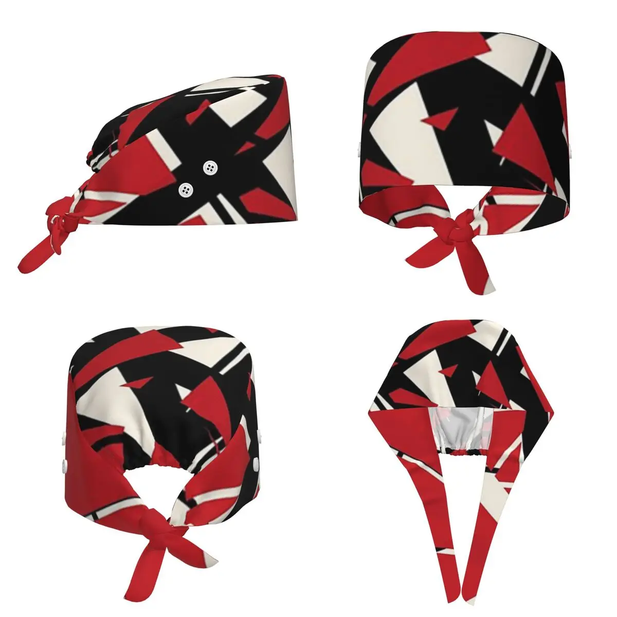 EVH Authentic Stripes Design (red) Scrub Hat Doctor Working Surgical Cap Men Women Adjustable Nursing Caps for Dentist