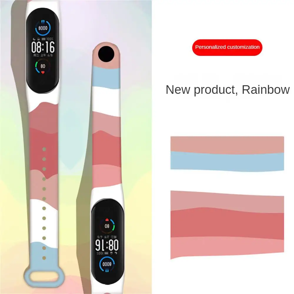 ل Mi Band 7 6 5 حزام استبدال سوار ل شاومي Miband 7/6/5 العالمي سيليكون سوار المعصم حزام Morandi نمط سوار