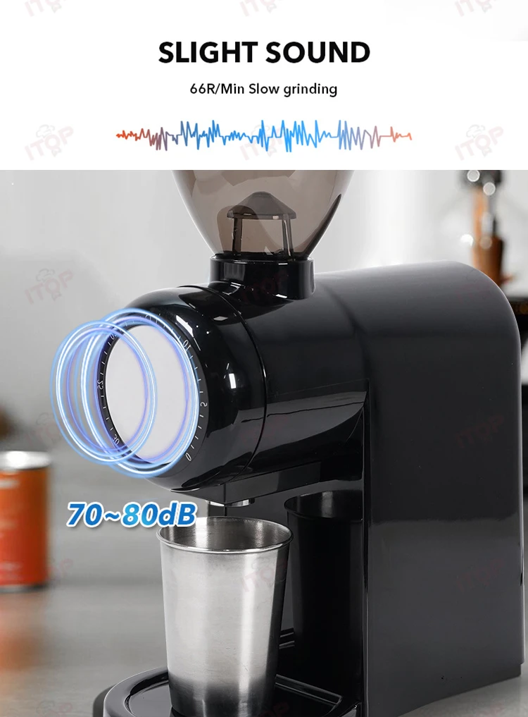 ITOP 48 мм кофемолка бытовая кофемолка из нержавеющей стали с плоскими жерновами 80 г бункер для зерен 150 Вт 220 В