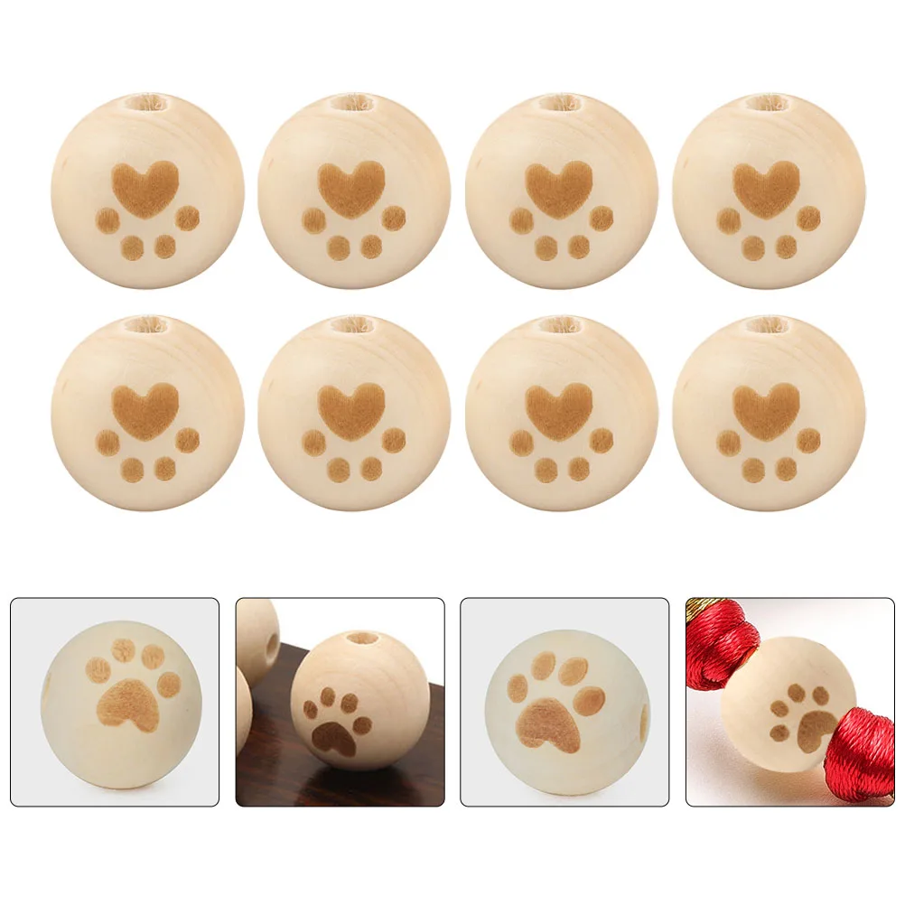 

50 Pcs Wooden Beads DIY Jewelry Small Loose Crafting Lotus Tree Round Ball Spacer
