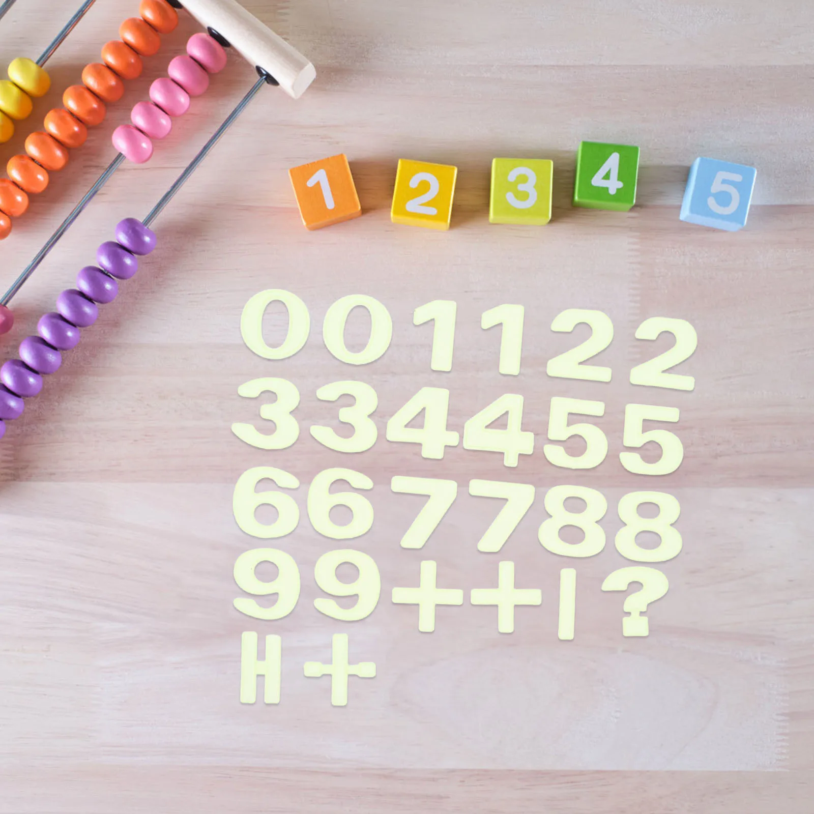 26 Pcs Luminous Digital Patch Stickers Glow The Dark Children's Room Resin Decorations