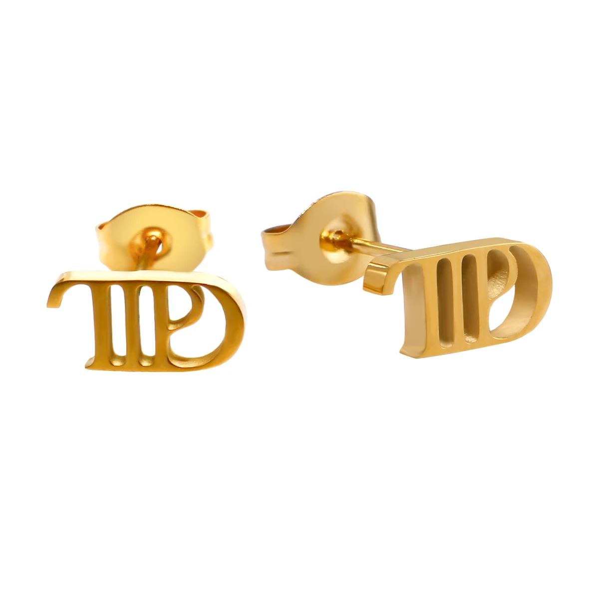 JINHUI TTPD Letter Stud Earrings For Women Stainless Steel Gold Color The Tortured Poets Department Earrings Waterproof Jewelry