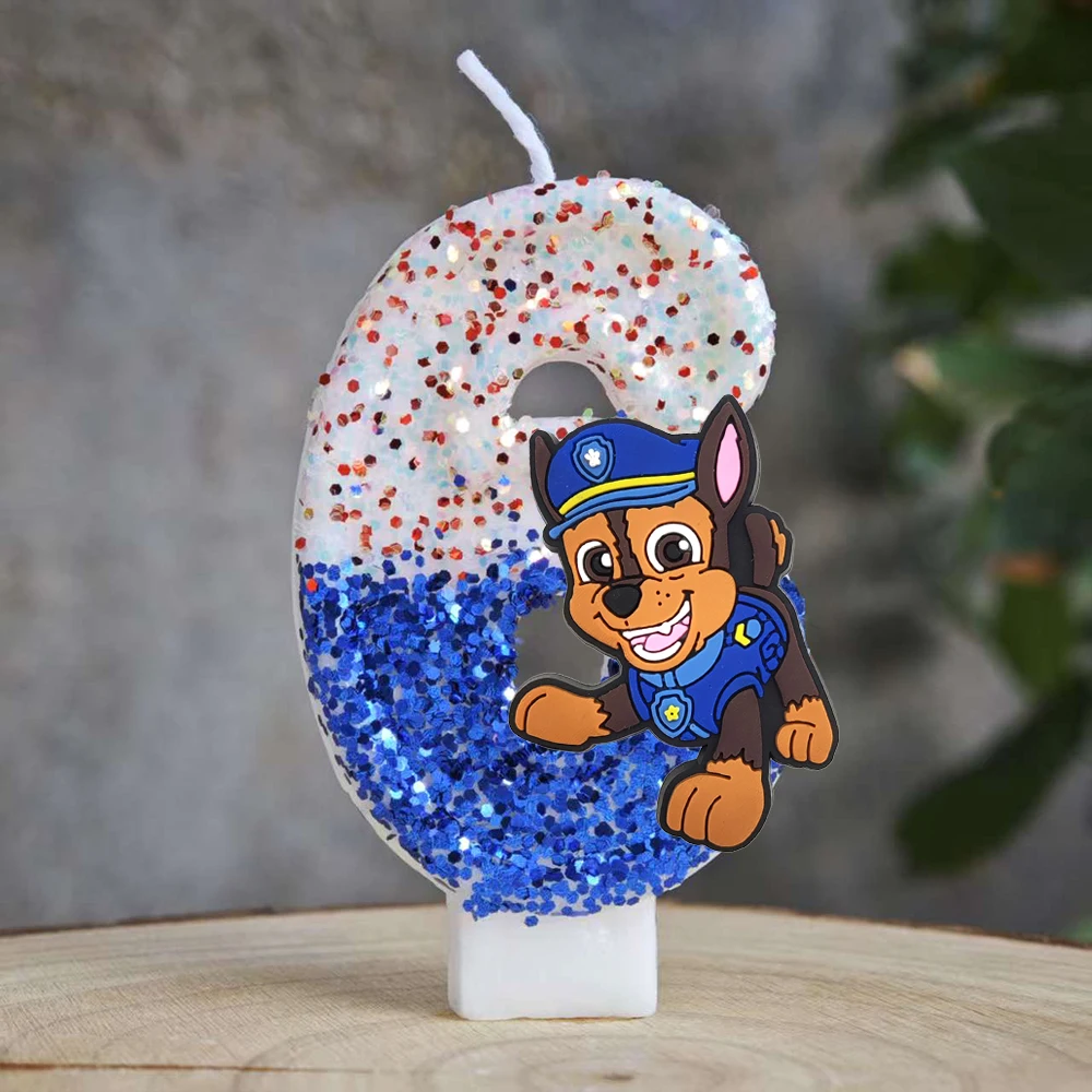 Paw Patrol Kerze 0-9 Zahlenkerze Paw Patrol Cartoon Charakter Party Kuchen Plug-in Geburtstagstorte Dekoration Babyparty Geschenk
