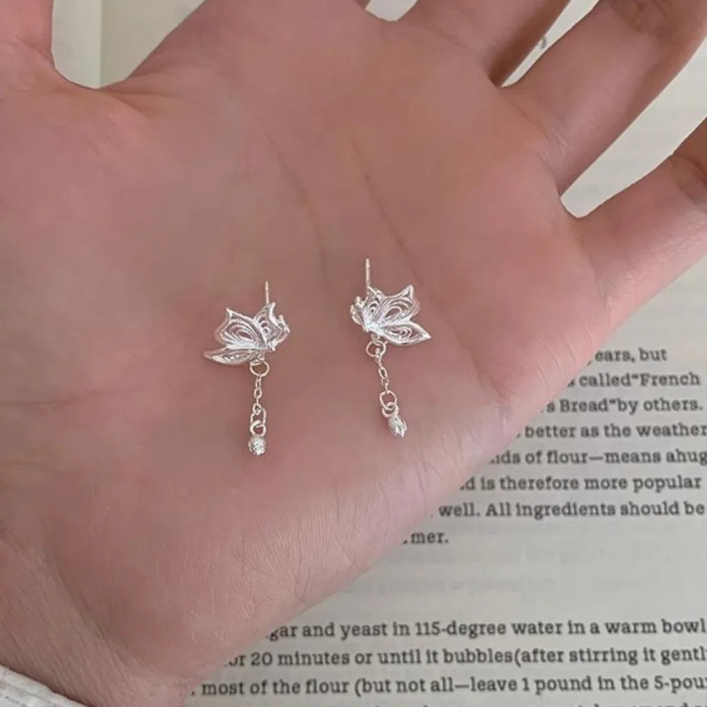 Dangle Earrings For Women Light Butterfly Tassel Earrings Hollow Butterfly Earrings Fresh For Fashion Accessory Shopping Office