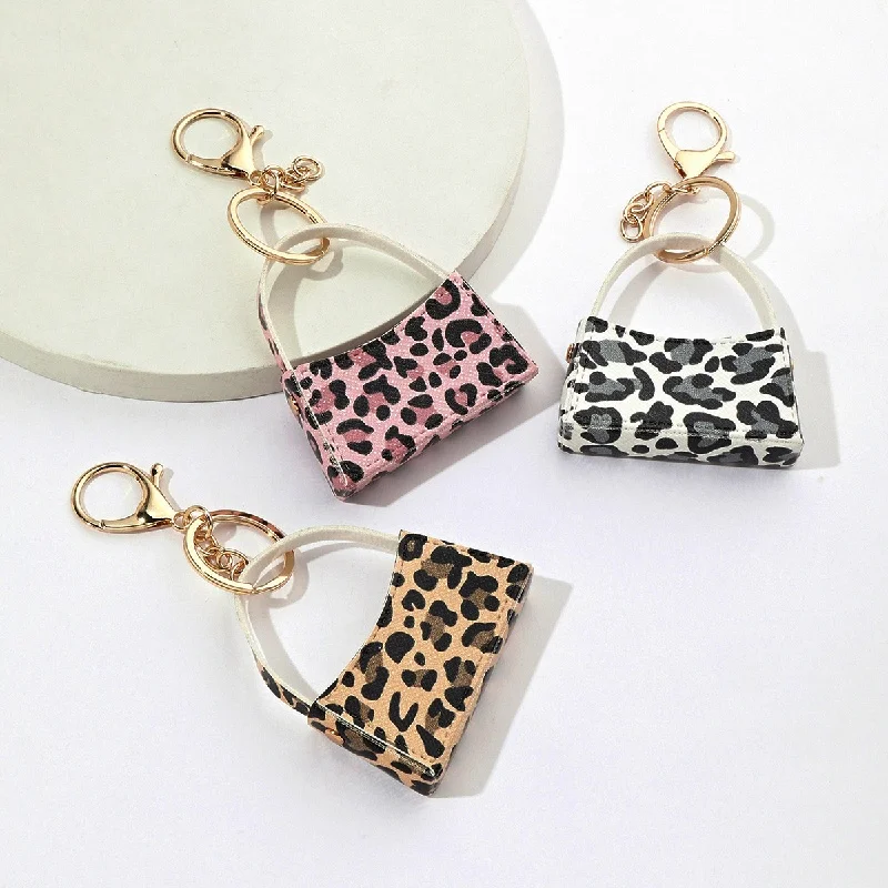 

Women's Leopard Print PU Leather Coin Pouch Keychain Wallet Mini Organizer Bag for Money Key Earphone Jewelry Portable Purse