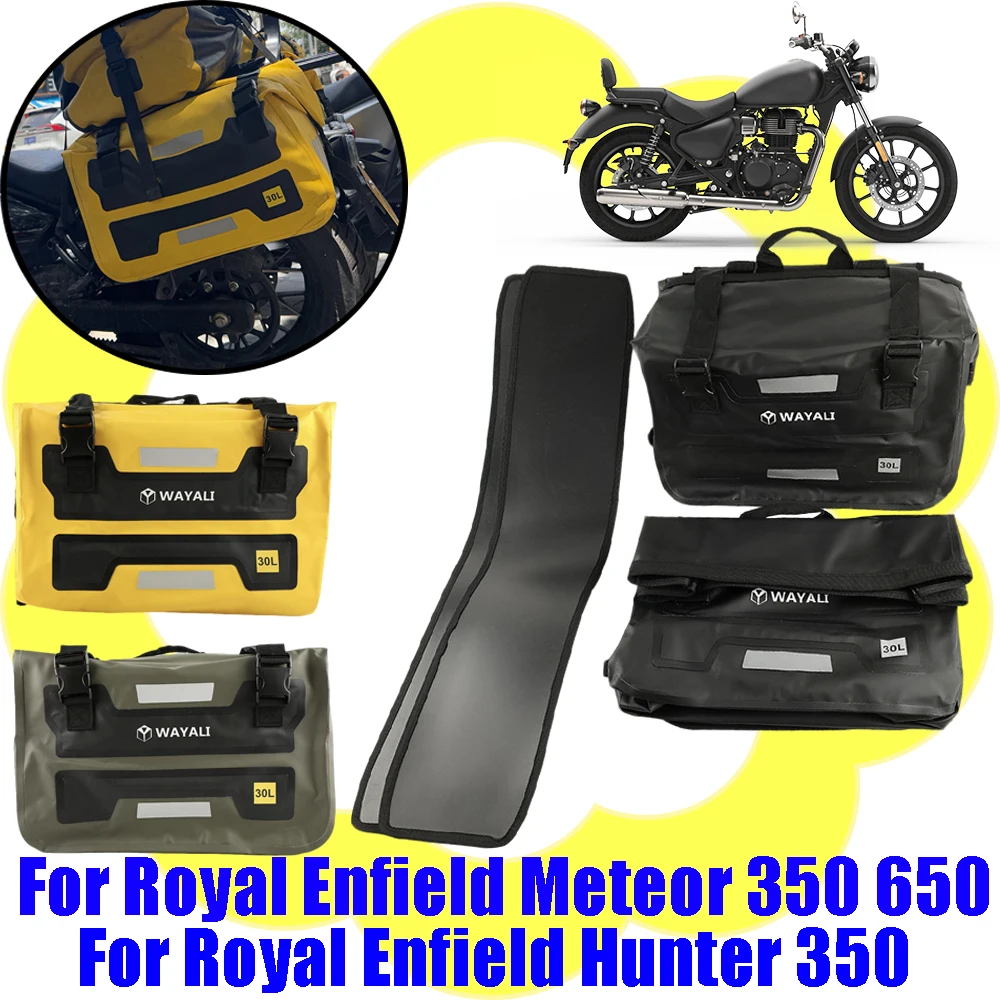 Motorcycle Saddle Bag Quick Release Pannier Luggage Storage Bags Waterproof Bag 60L For Royal Enfield Meteor 350 650 Hunter 350