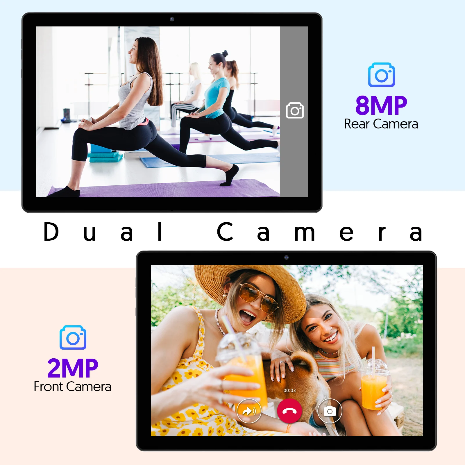 تابلت أندرويد 15 مقاس 10 بوصات، معالج رباعي النواة، 12 جيجابايت (3 جيجا + توسيع ذاكرة 9 جيجا) رام + 64 جيجابايت روم، كاميرات مزدوجة، واي فاي،