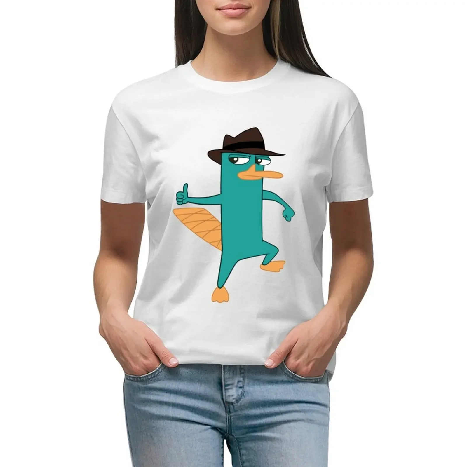 

Perry The Platypus T-shirt Female clothing anime clothes rock and roll t shirts for Women