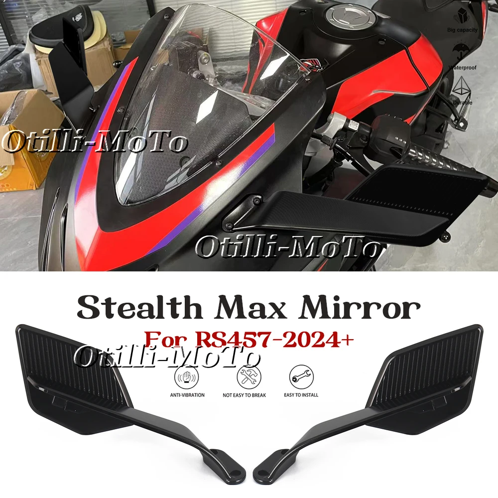 New Motorcycle Rearview Mirror For Aprilia RS457 rs457 2024-2026 Stealth Sport Winglet Mirror Adjustable Stealth Max Mirrors